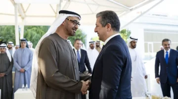 قمة في أبوظبي.. رئيس الدولة يبحث ملفات مشتركة مع رئيس حكومة إقليم كردستان العراق